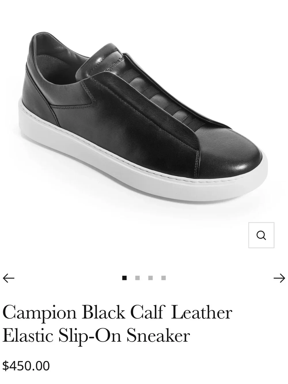 To Boot Campion Black Calf Leather Elastic Slip-On Sneaker men’s size 10